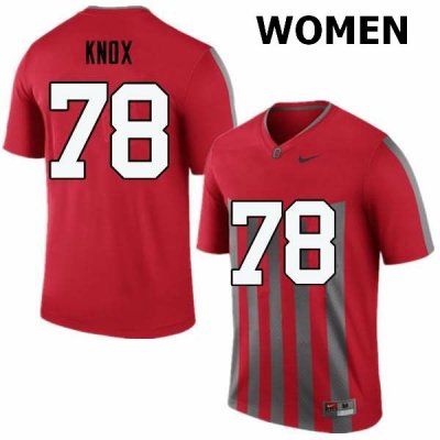 Women's Ohio State Buckeyes #78 Demetrius Knox Throwback Nike NCAA College Football Jersey On Sale RUT3144QS